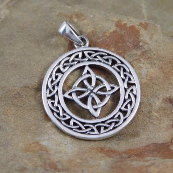 Sterling Silver Celtic Witches Knot Necklace - Picture 3 of 4